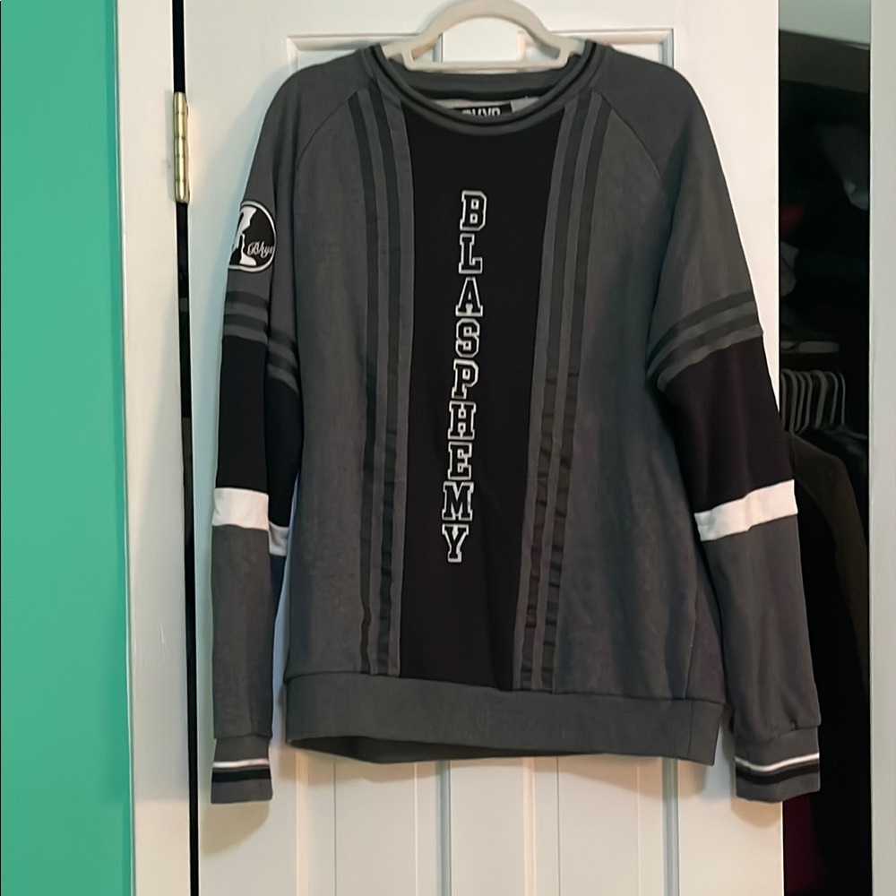 Gray and Black Blasphemy Sweatshirt